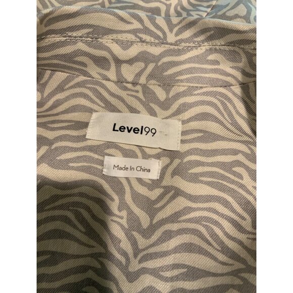 Level 99 Gray & White Linen Zebra Print Blazer W/ Notched Collar, Size 6 - Picture 5 of 5